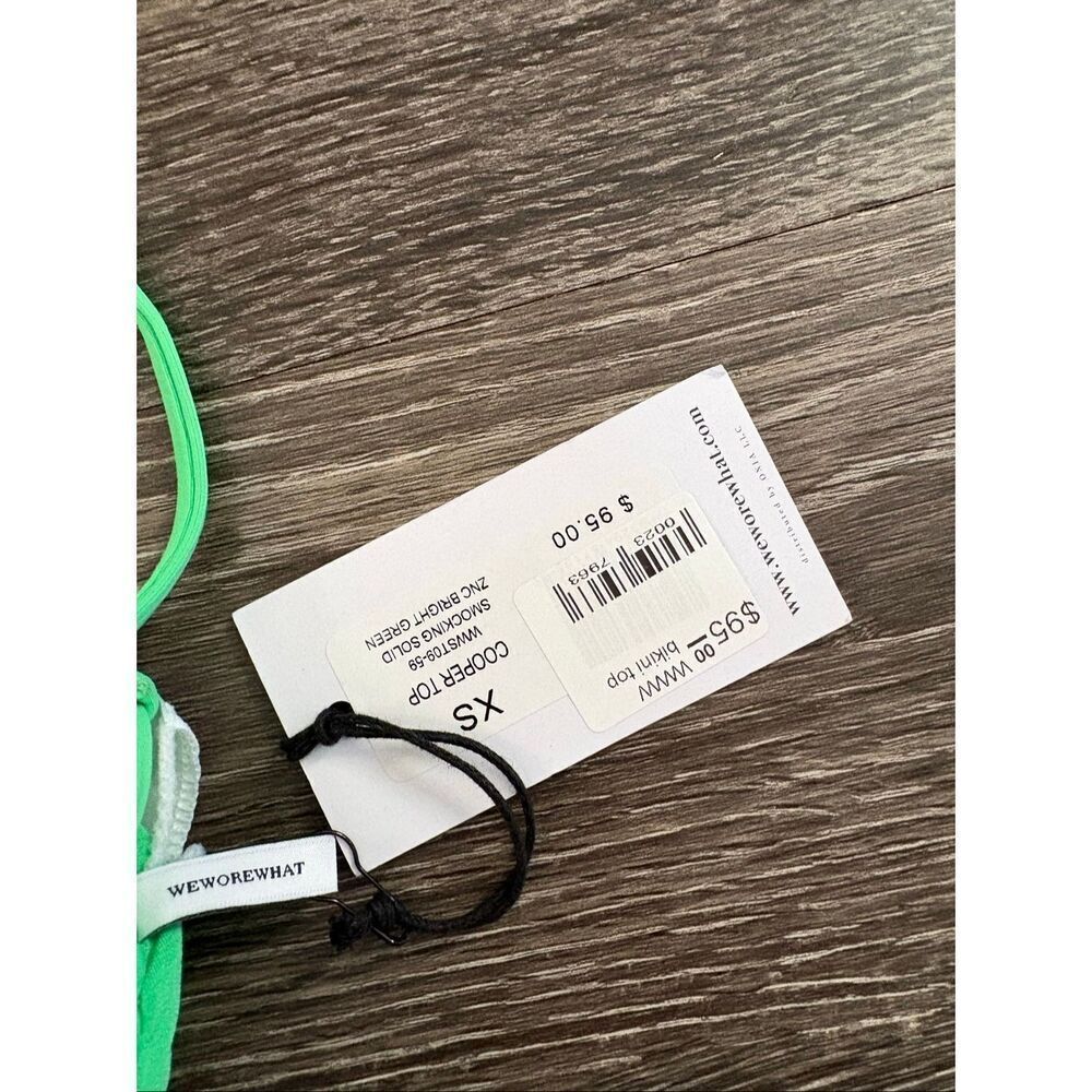 NWT WeWoreWhat x Revolve Bright Green Cooper Ruched Bikini Size XS $190 MSRP - Picture 5 of 5